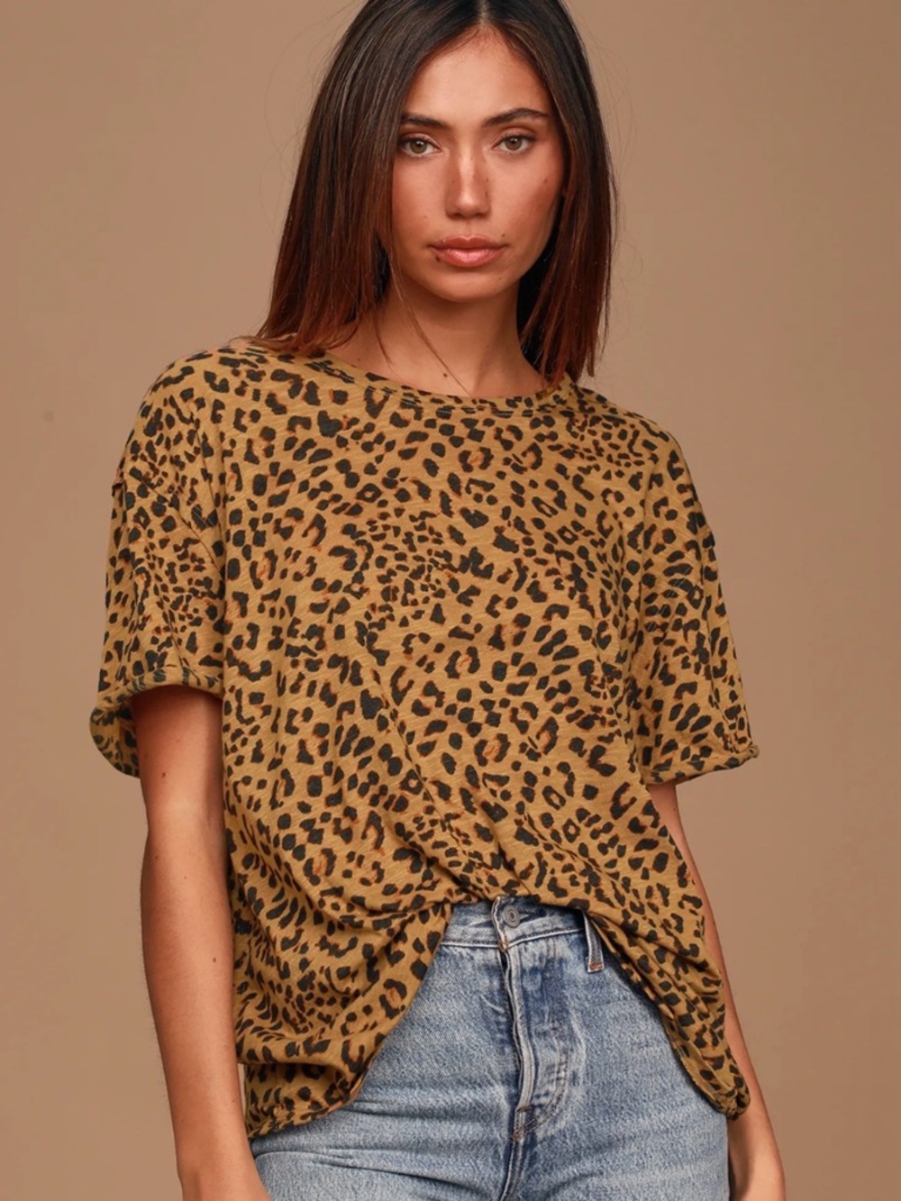 Free People “Clarity” Leopard Print Tee
